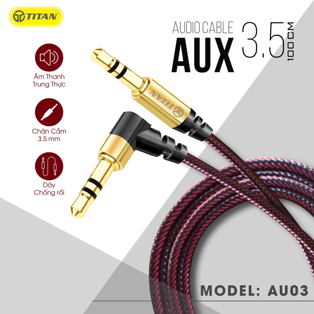 Dây Cáp Audio 2 Đầu Dương Với Jack Cắm 3 5 - Cáp âm thanh AU cho loa mic kết nối điện thoại máy tính