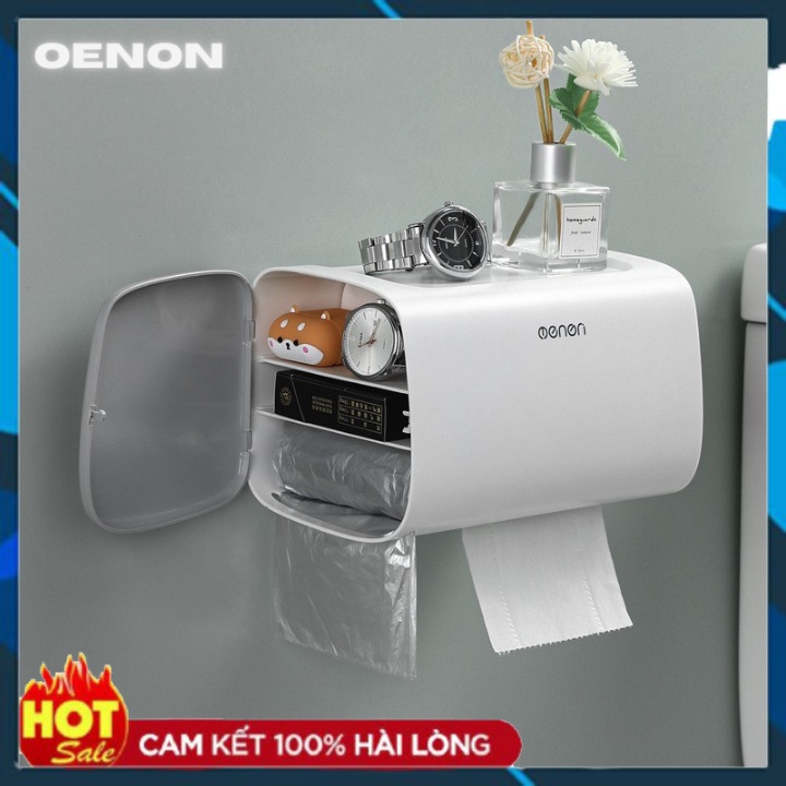 Hộp Giấy Vệ Sinh OENON, Hộp Đựng Giấy Thiết Bị Nhà Tắm Dán Tường Cao Cấp- Kèm Miếng Dán Tường