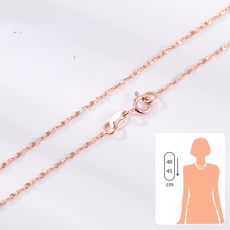 Dây chuyền vàng hồng S925 bạc sterling Vòng cổ Thiết kế khác nhau / Chiều dài mạ 18K Vàng hồng Chuỗi xương đòn Phụ nữ Quà tặng trang sức