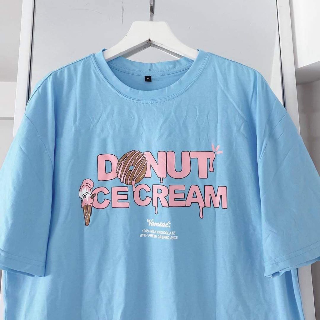 Áo Thun In DONUT  - Áo thun tay lỡ form rộng Unisex 38-65kg Nam Nữ