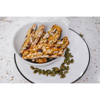 Bánh BISCOTTI 250gr nguyên cám vị Bí Đỏ của La Saveur, bánh ăn kiêng giảm cân không đường dành cho người béo, tiểu đường
