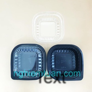 Hộp nhựa vuông đen 100c