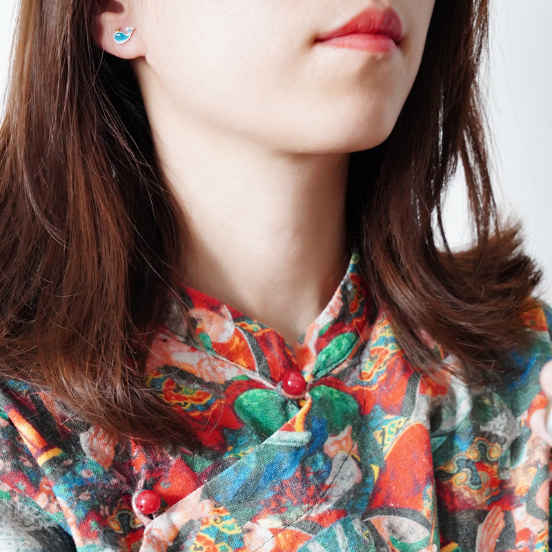 Hoa Tai Mạ Bạc 925 Hình Cá Voi Xinh Xắn Cho Nữ