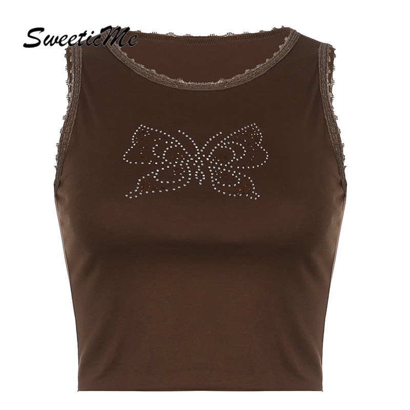 Áo Tank Top In Hình Bướm Không Tay Hàng Mới Dành Cho Nữ Sweeticme 2022