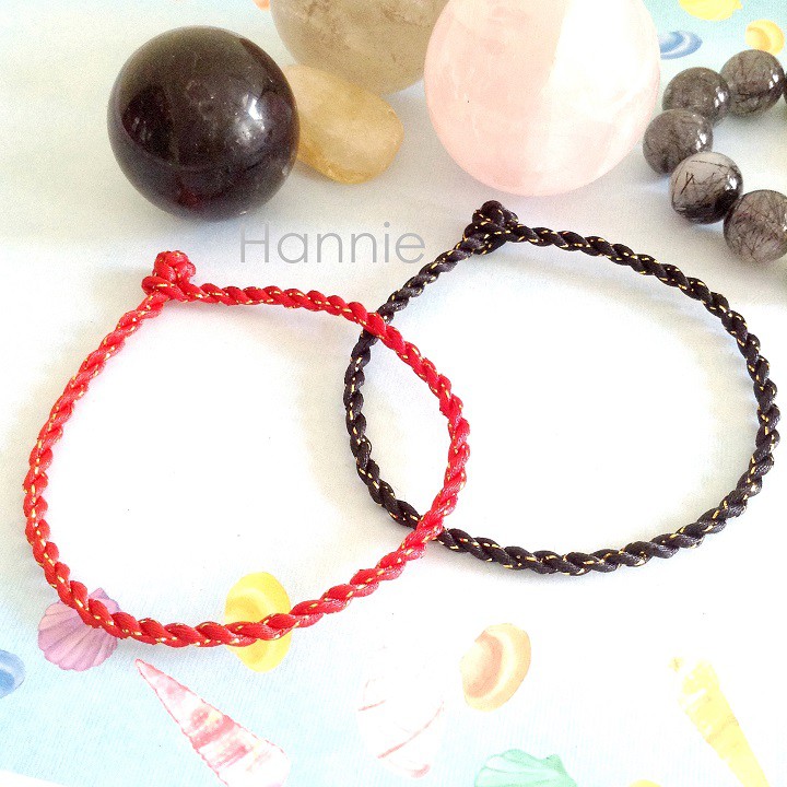 (Đỏ/Đen) Vòng chân chỉ đỏ chỉ đen sợi kim tuyến may mắn - Lắc chân nam nữ phong thủy | BigBuy360 - bigbuy360.vn