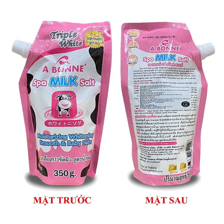 Muối Tắm Sữa Bò Abonne 350g Tẩy Tế Bào Chết Body Và Da Mặt Thái Lan Thơm Hương Sữa Tươi