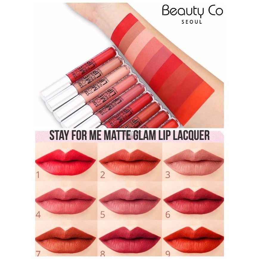 (CHÍNH HÃNG) Son Kem Beauty Co Seoul Stay For Me Matte Glam Lip Lacquer