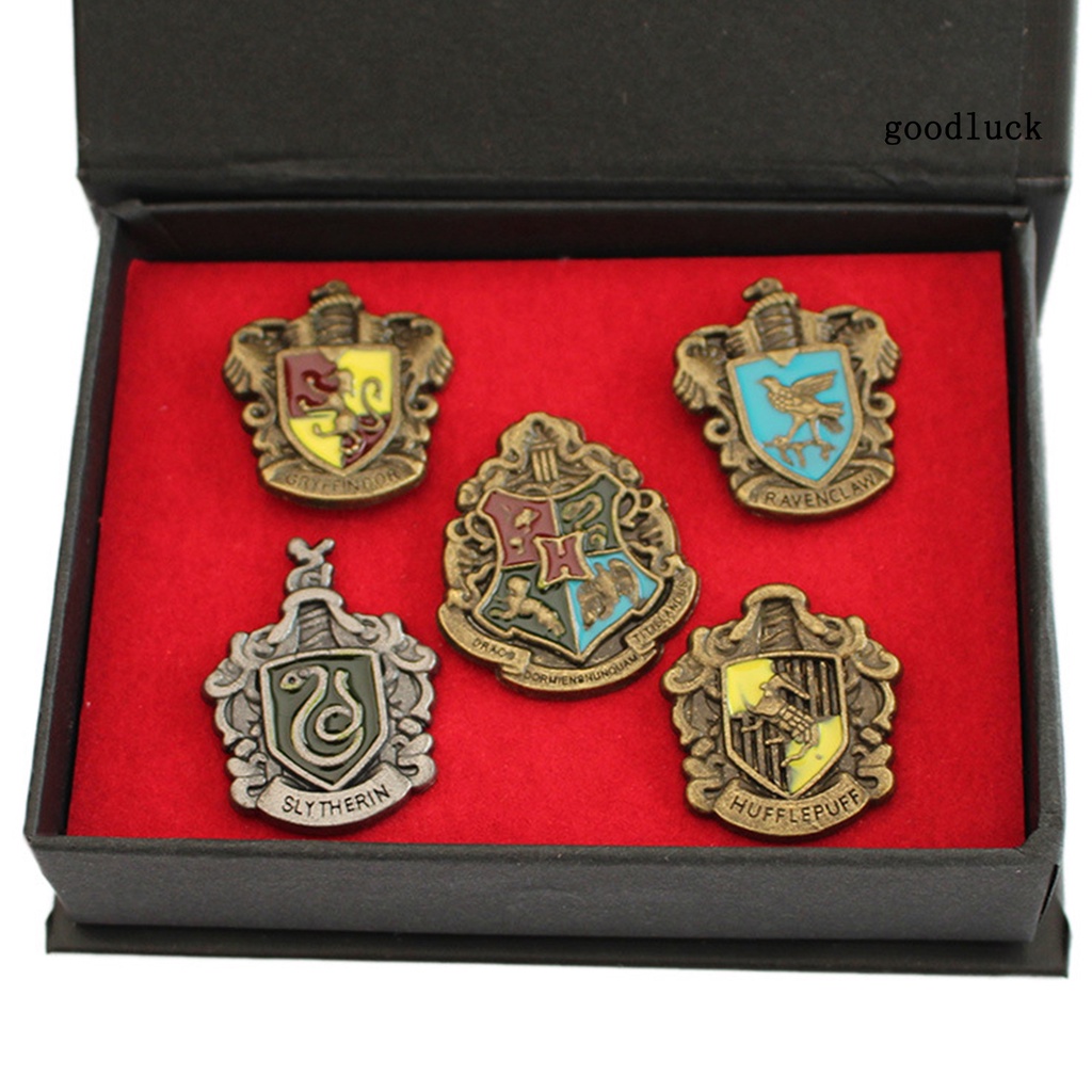 Set 5 ghim cài áo hình các nhân vật hoạt hình trong Harry Potter