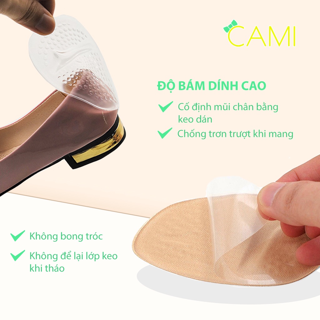 Miếng lót giày cao gót chống trượt chân có keo dán cố định, êm ái và dễ dàng di chuyển - Cami - CMPK226