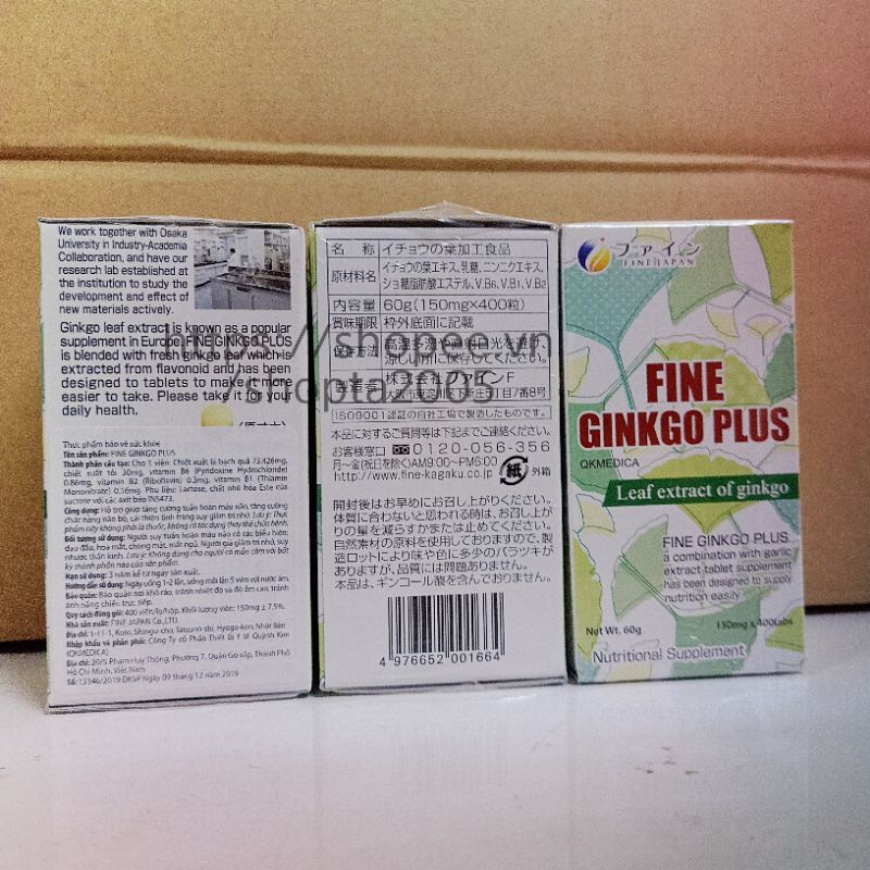 0Fine Ginkgo Plus giảm stress, tăng trí nhớ, cải thiện chứng đau đầu, mất ngủ.