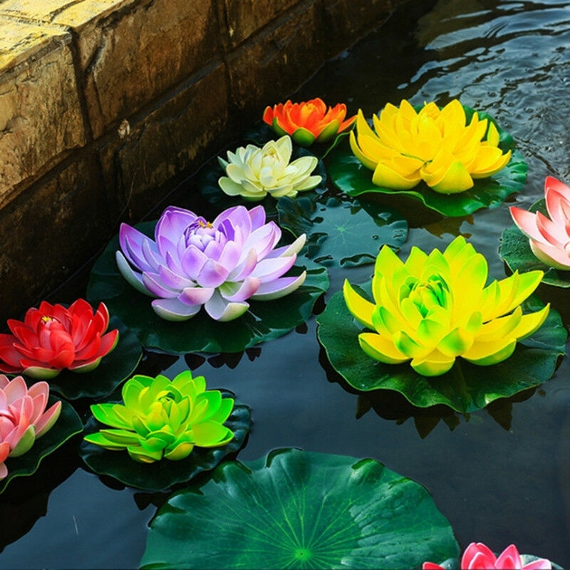 1 x Hoa Sen Giả Nổi Trang Trí Vườn