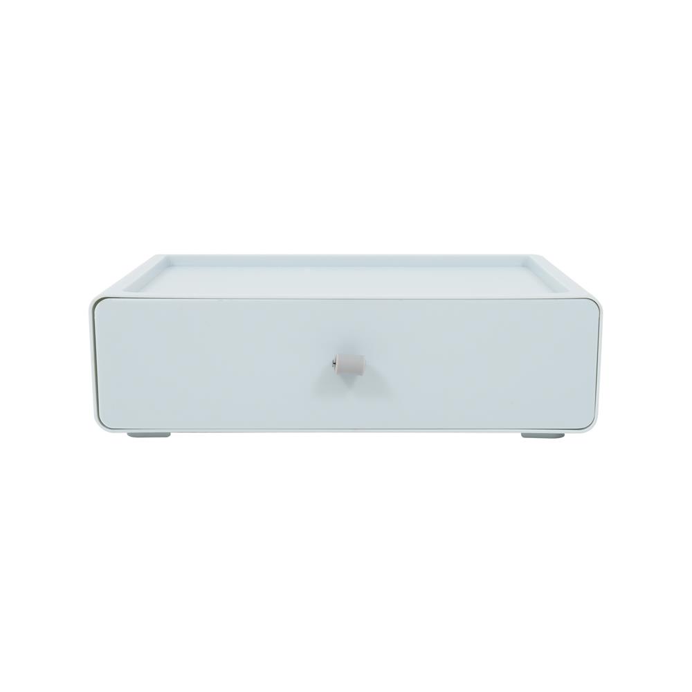 HomeBase ACCO Hộp nhựa dạng ngăn kéo có thể xếp chồng lên nhau thành tủ Size M C8xR26.8xS21cm màu xám