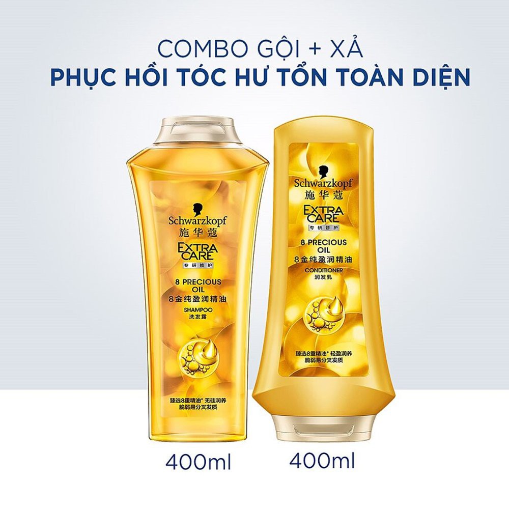 Dầu Xả Schwarzkopf Extra Care 8 Precious Oil Phục Hồi Tóc Hư Tổn 400ml