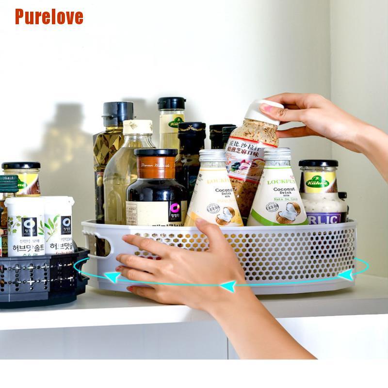 Khay Đựng Gia Vị Bằng Nhựa Xoay 360 Độ Tiện Dụng Cho Nhà Bếp