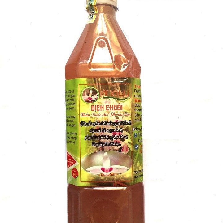 Dịch chuối dưỡng hoa lan chai 1 lít KHALY giúp Phong lan phục hồi nhanh