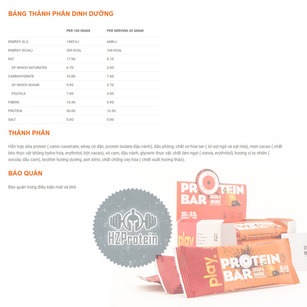 PLAY BAR - BÁNH PROTEIN BỔ SUNG DINH DƯỠNG, BỮA ĂN PHỤ TIỆN LỢI (1 BÁNH) | BigBuy360 - bigbuy360.vn