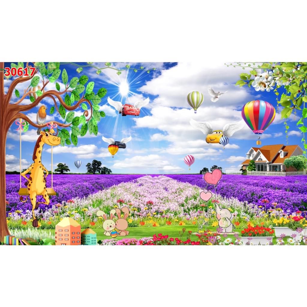 Tranh 3D Dán Tường HOẠT HÌNH không phai màu