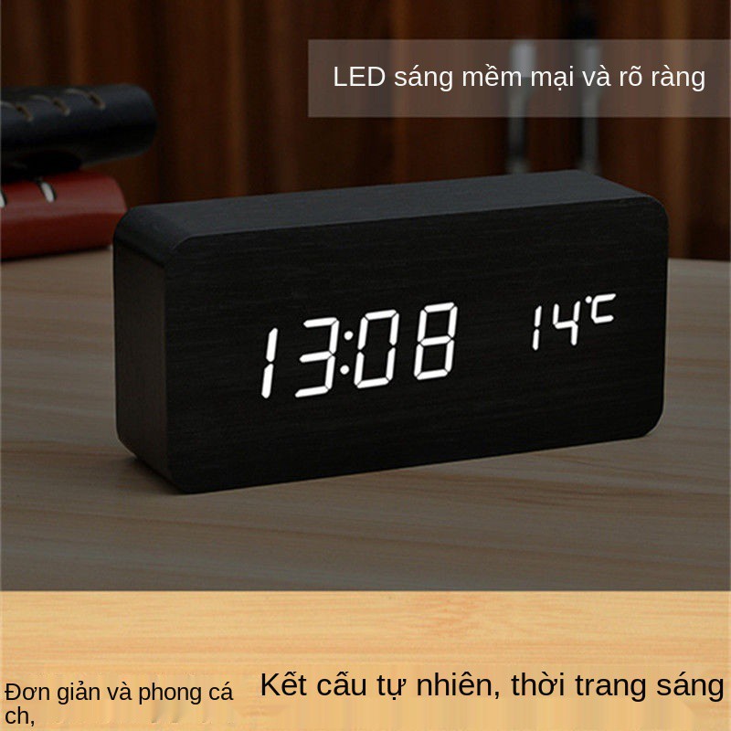 Đồng hồ báo thức LED tối giản của Châu Âu dành cho học sinh với máy tính để bàn phòng ngủ im lặng điện tử nhiệt k