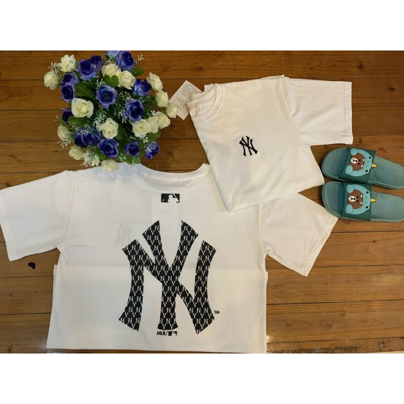 Áo thun Unisex MLB  Basic tay lỡ  phông trơn nam nữ tay lỡ oversize phom rộng áo ny