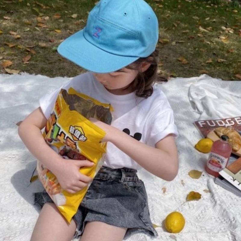 Áo thun thể thao tay ngắn in hoạ tiết hoạt hình kiểu Hàn Quốc dễ thương cho bé gái