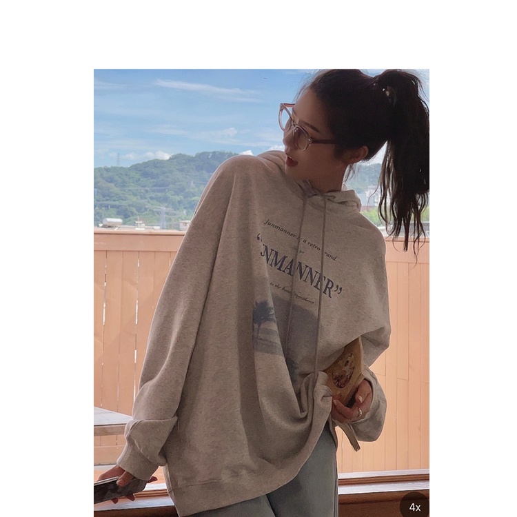 Áo Hoodie Dáng Rộng Thiết Kế Mỏng Thời Trang Mùa Thu Mới Dành Cho Nữ