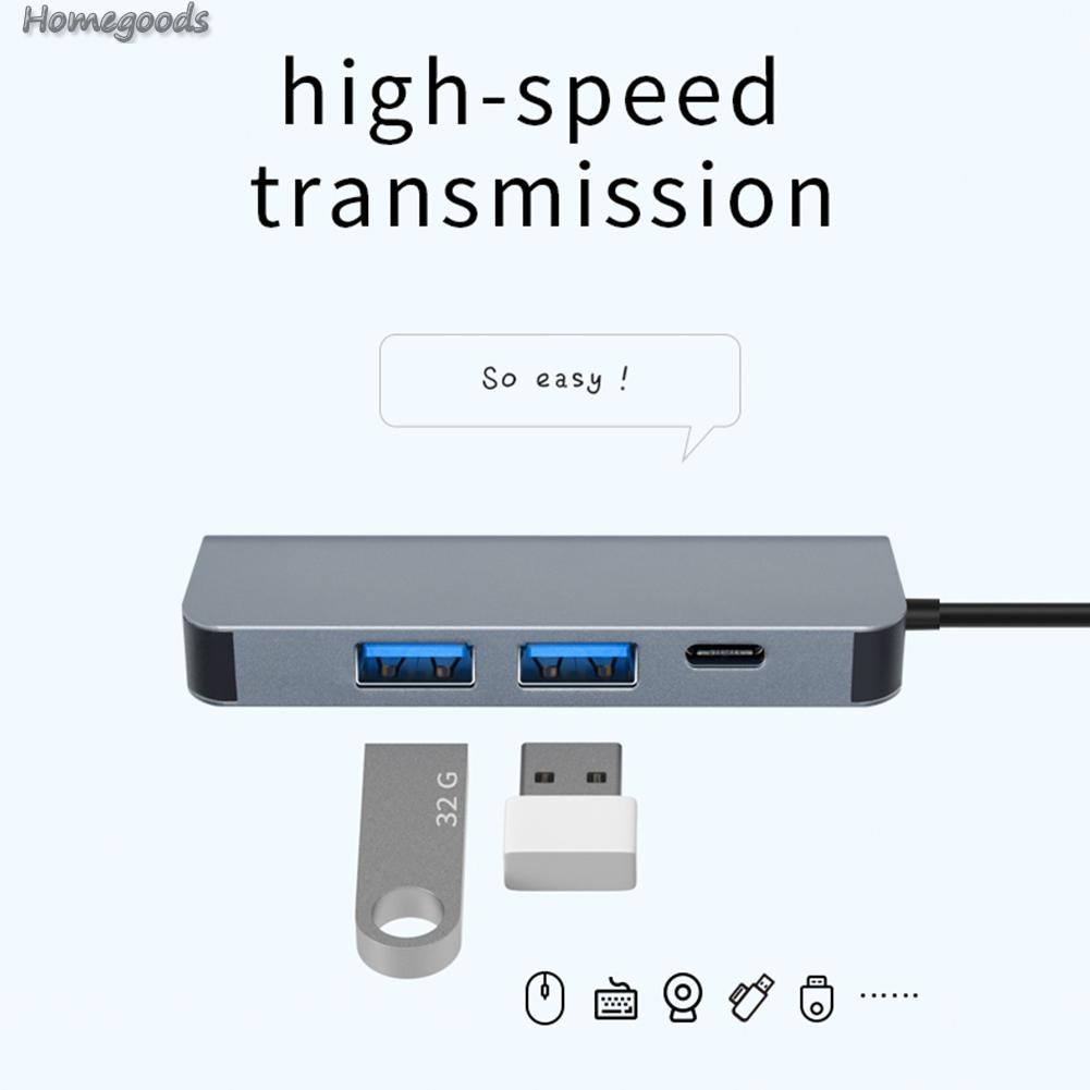 Bộ Chuyển Đổi 4 Trong 1 Usb 3.1 Type-C Hub 4k Hdmi-Compatible 2 Usb3.0 Pd