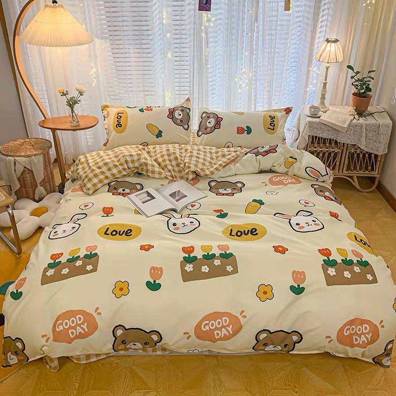 Set chăn ga gối poly cotton: marble hồng | BigBuy360 - bigbuy360.vn