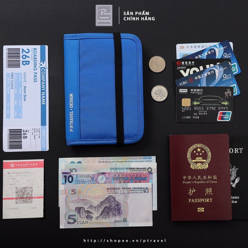 Ví đựng hộ chiếu đa năng có thể đeo chéo vải poly chống thấm nước Ptravel® Chính hãng giá tốt