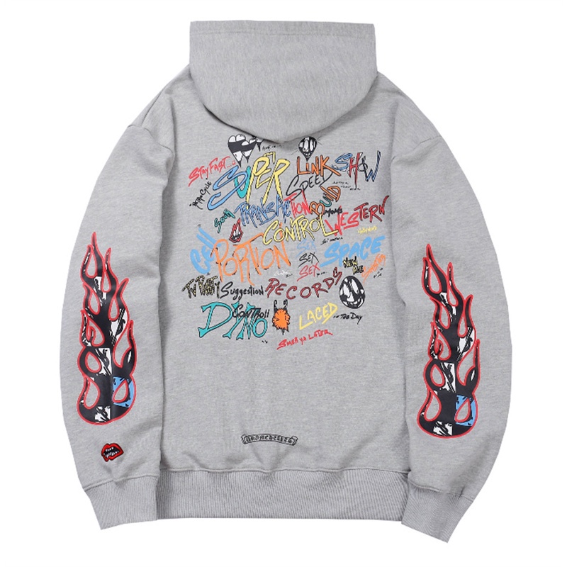 Áo Hoodie Tay Dài In Hình Ngọn Lửa Cá Tính Cho Nam Nữ