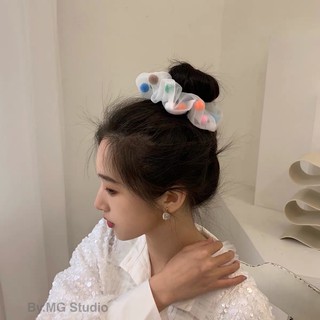 Dây Cột Tóc Vải Lưới Màu Kẹo Ngọt Phong Cách Hàn Quốc
