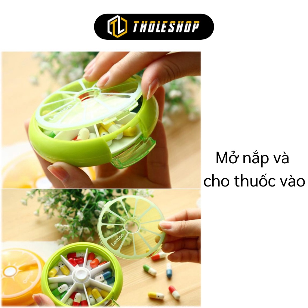 Hộp Chia Thuoc - Hộp Đựng Thuoc7 Ngày Hình Lát Cam Nhỏ Gọn, Dễ Dàng Đem Theo 4337