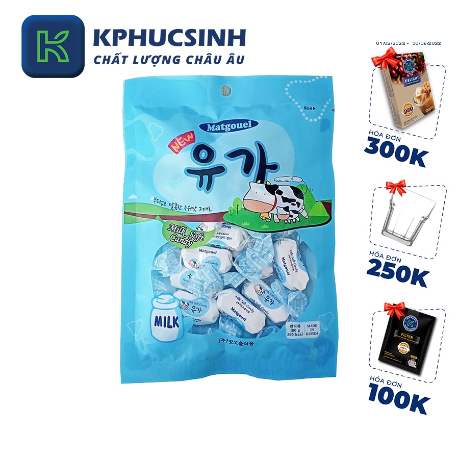Kẹo vị sữa mềm Milk Soft Candy 100g KPHUCSINH - Hàng Chính Hãng