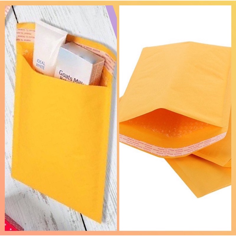 SET 10 Túi đóng gói hàng hóa có bóng khí 11cmx15cm màu vàng