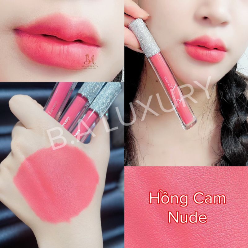 Son Kem Lì BA Luxury màu Cam Hồng Nude mẫu mới nhất siêu lì mịn môi