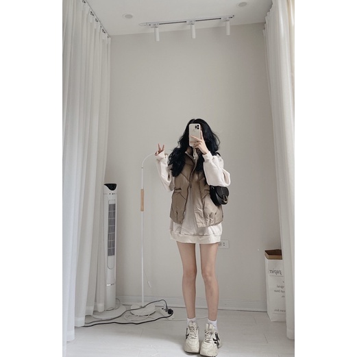 Áo phao gile khoá cạnh