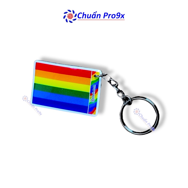 Móc khóa LGBT lục sắc logo Chuanpro9x MKCN293
