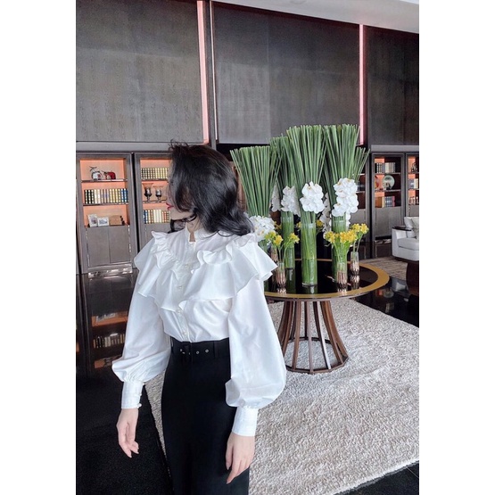 ( ẢNH THẬT ) - SK06 MELLY TOP Áo sơ mi kiểu đính cúc tiểu thư