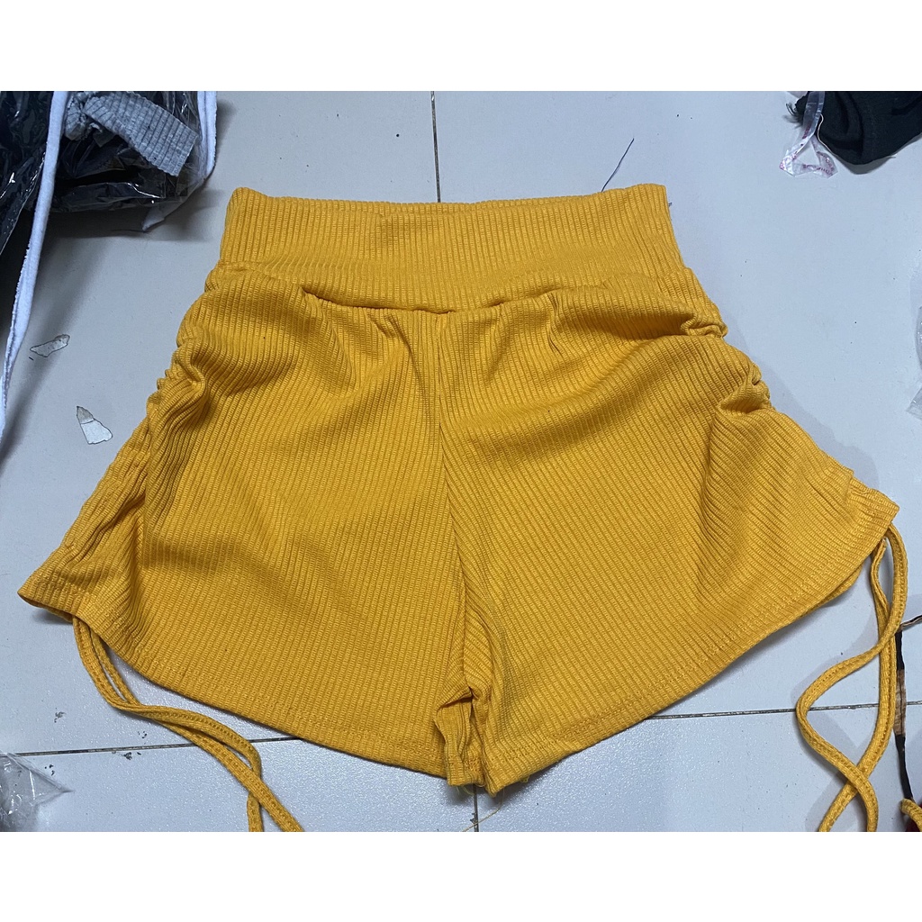 Quần shorts nữ lưng thun rút dây đùi tập gym được