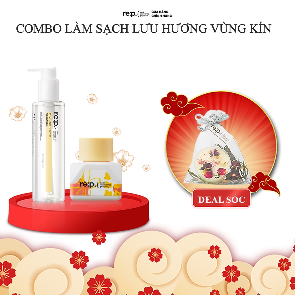 Bộ Sản Phẩm Cao Cấp Chăm Sóc Làm Sạch Và Lưu Hương Vùng Kín Re:p (01 x Dung Dịch Vệ Sinh +01 x Nước Hoa Vùng Kín Fine)