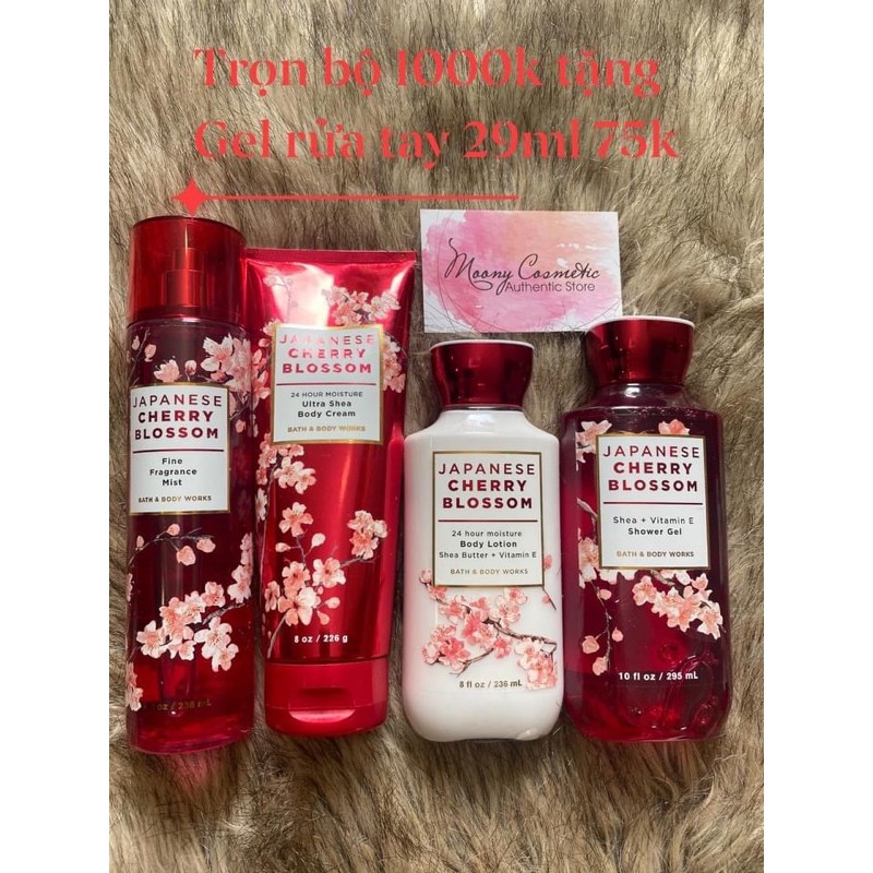 Xịt thơm, lotion dưỡng, cream body, Gel tắm Japaneses cherry blossom Bath & body works BbW | BigBuy360 - bigbuy360.vn