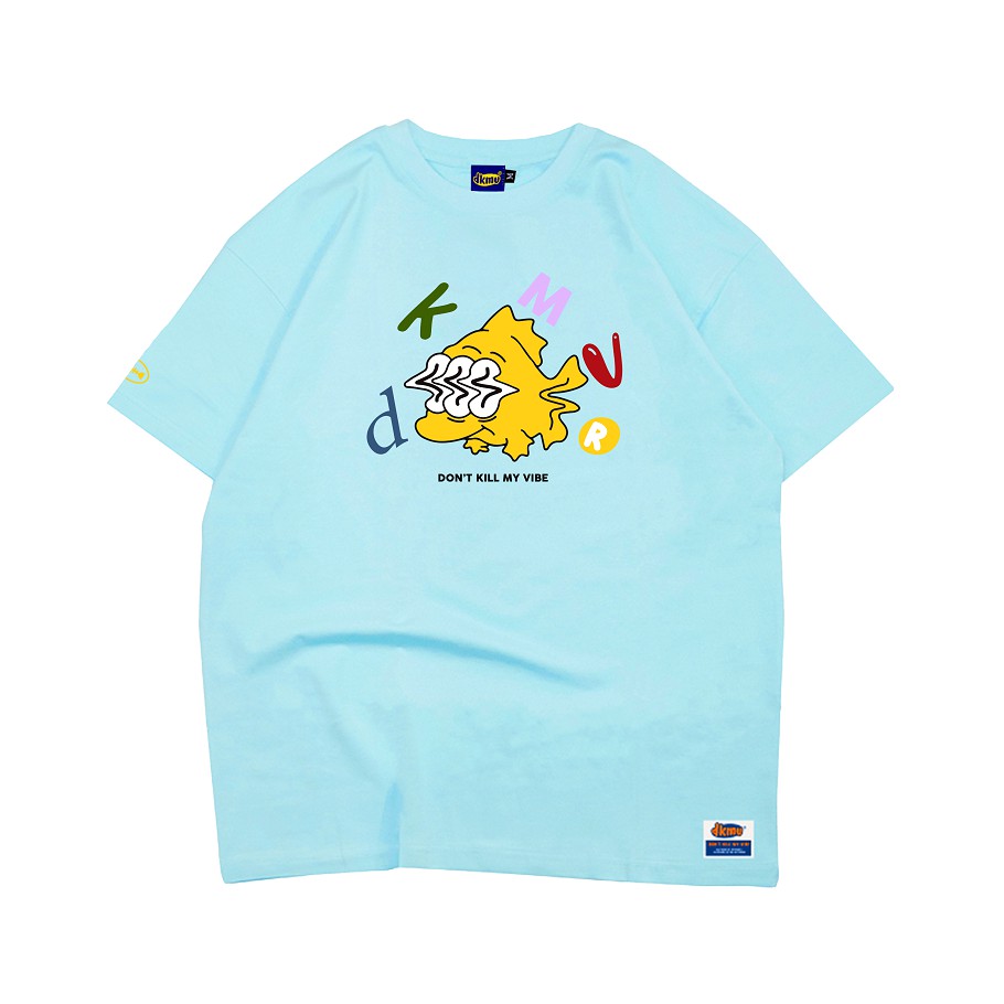 Áo thun nữ tay ngắn form rộng DKMV màu xanh | DKMV Blue Vibration Tee