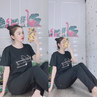 [KÈM ẢNH VIDEO THẬT](Có bigsize 85kg) Đồ Bộ Nữ Dài Set Bộ Thun Thêu Đồ Bộ Mặc Nhà Đẹp Đồ Bộ Trung Niên