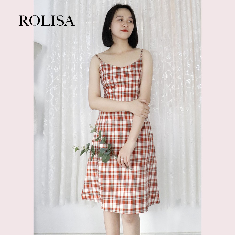 [Mã FAGREEN1505 giảm tới 30K đơn 99K] Đầm váy 2 dây caro dễ thương xinh xắn Rolisa RD002 | BigBuy360 - bigbuy360.vn