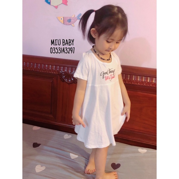 Váy cotton Genkids 2 màu cho bé gái