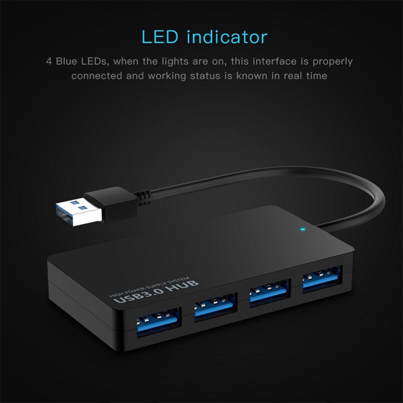 Bộ Chia 4 Cổng usb 3.0 5gbps Tốc Độ Cao Cho pc / laptop