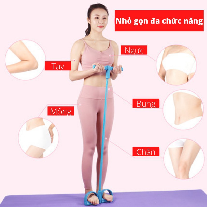 Dây cao su kháng lực tập mông chân gym, dụng cụ co giãn đàn hồi tập bụng mỡ thể dục đa năng giảm cân eo thon tại nhà