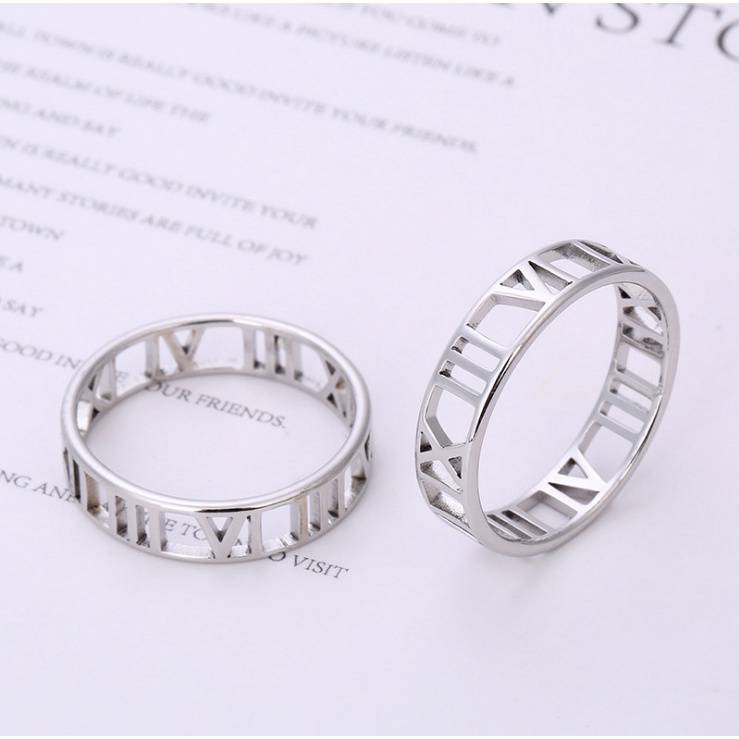 Nhẫn Thép Titan Không Gỉ Khắc Chữ Seventeen