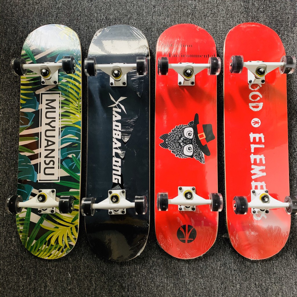 Ván trượt thể thao mặt nhám bánh LED cao su cao cấp - Ván trượt gỗ phong ép 7 lớp cao cấp