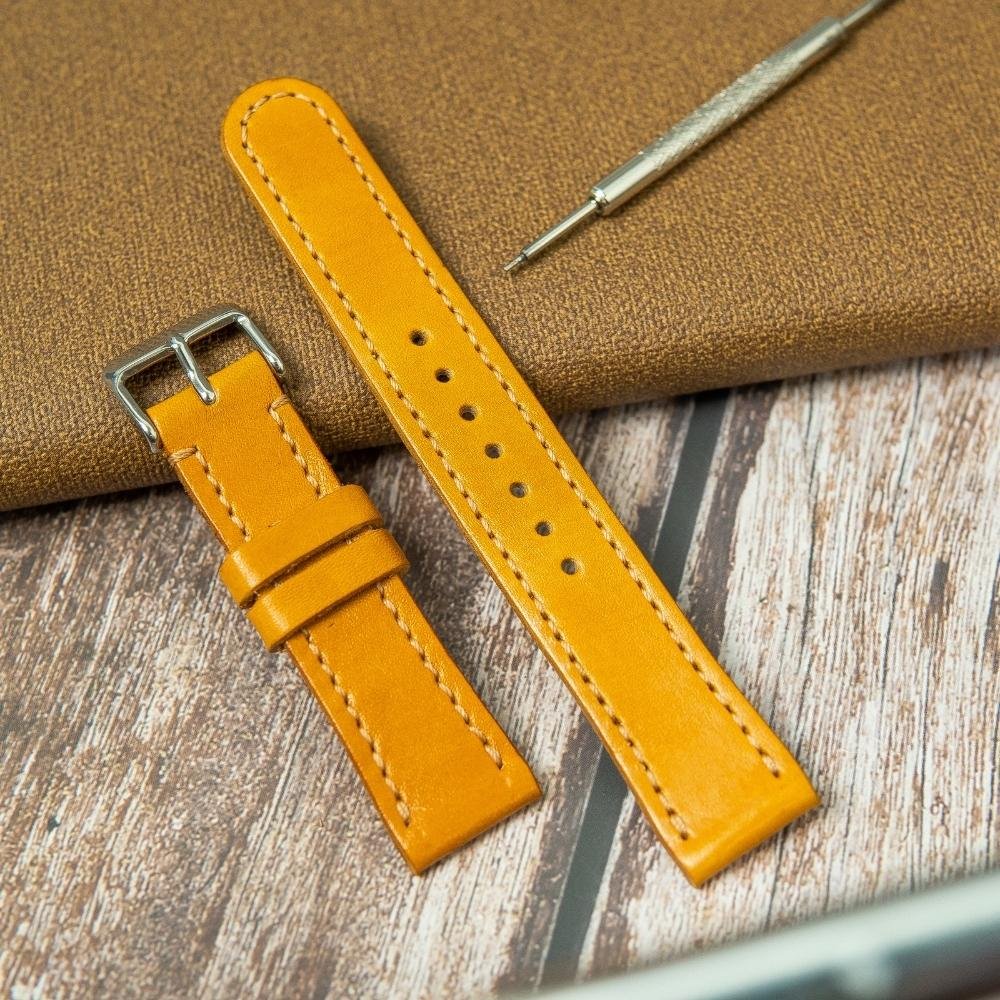 Dây da đồng hồ Vnstrap 18mm 20mm 22mm handmade da bò đeo gia xịn cao cấp đẹp giá rẻ A3