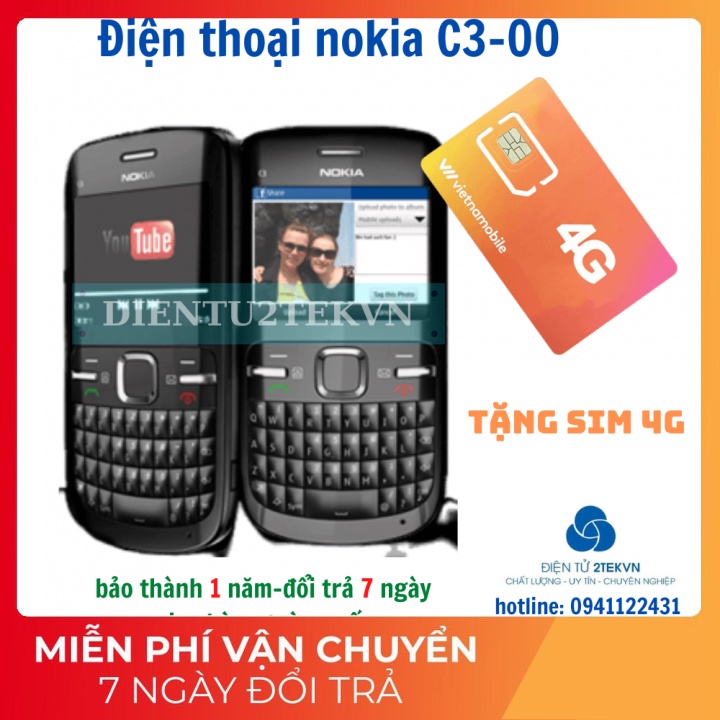 Điện thoại độc cổ NOKIA C3 00 giá rẻ bảo hành 12 tháng
